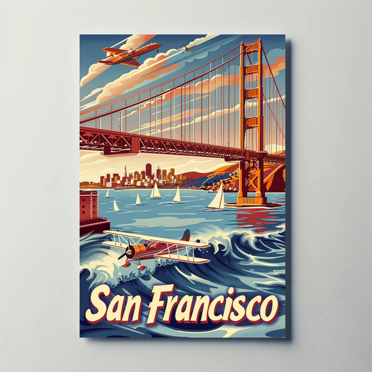 San Francisco Golden Gate Vintage Style Poster