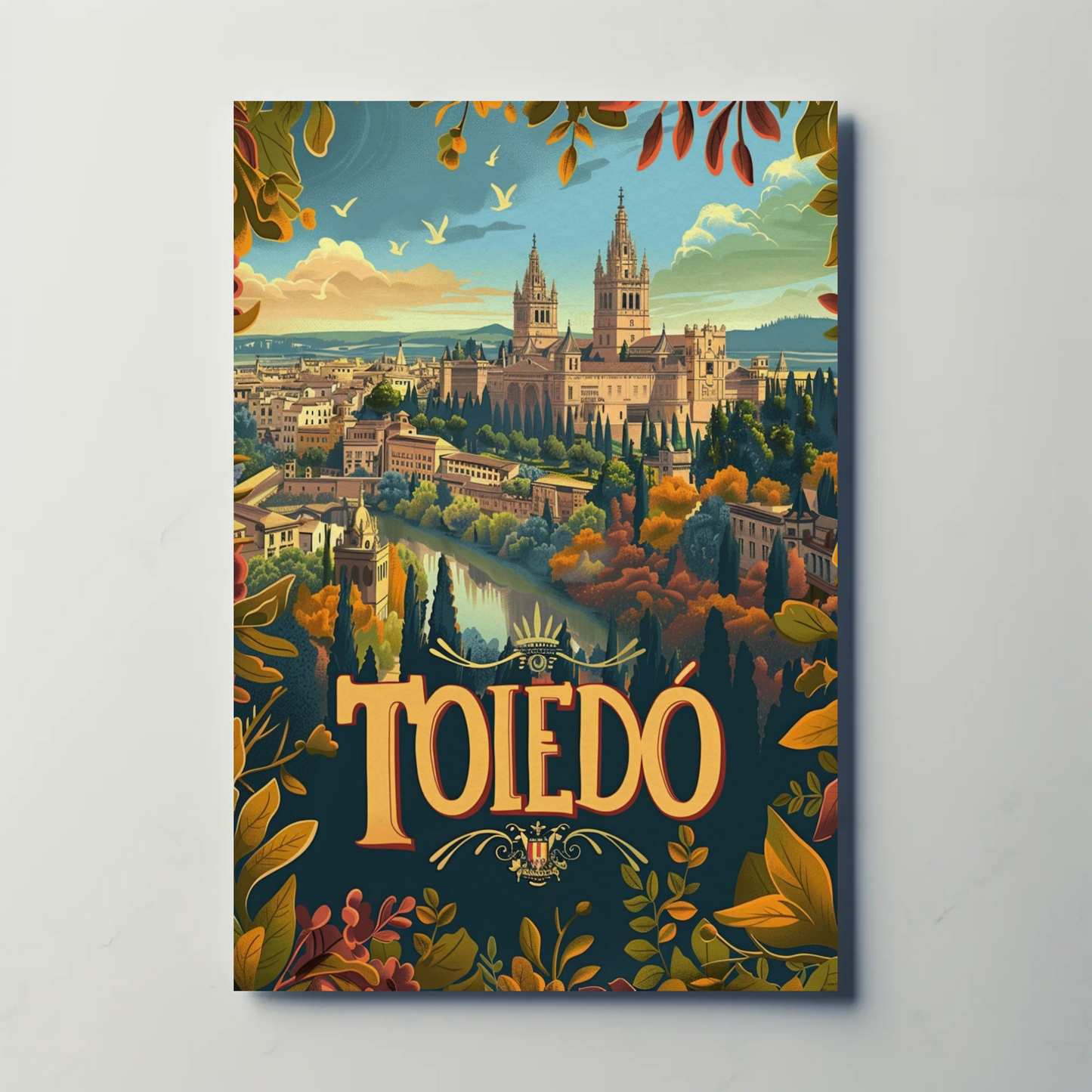 Toledo Autumn View Medieval City Travel Poster