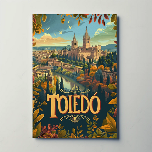 Toledo Autumn View Medieval City Travel Poster