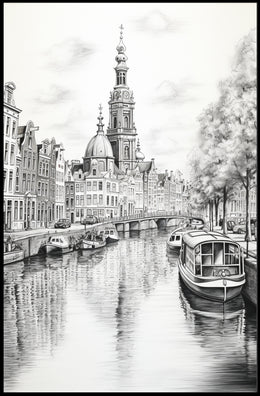 Amsterdam Canal Sketch Poster