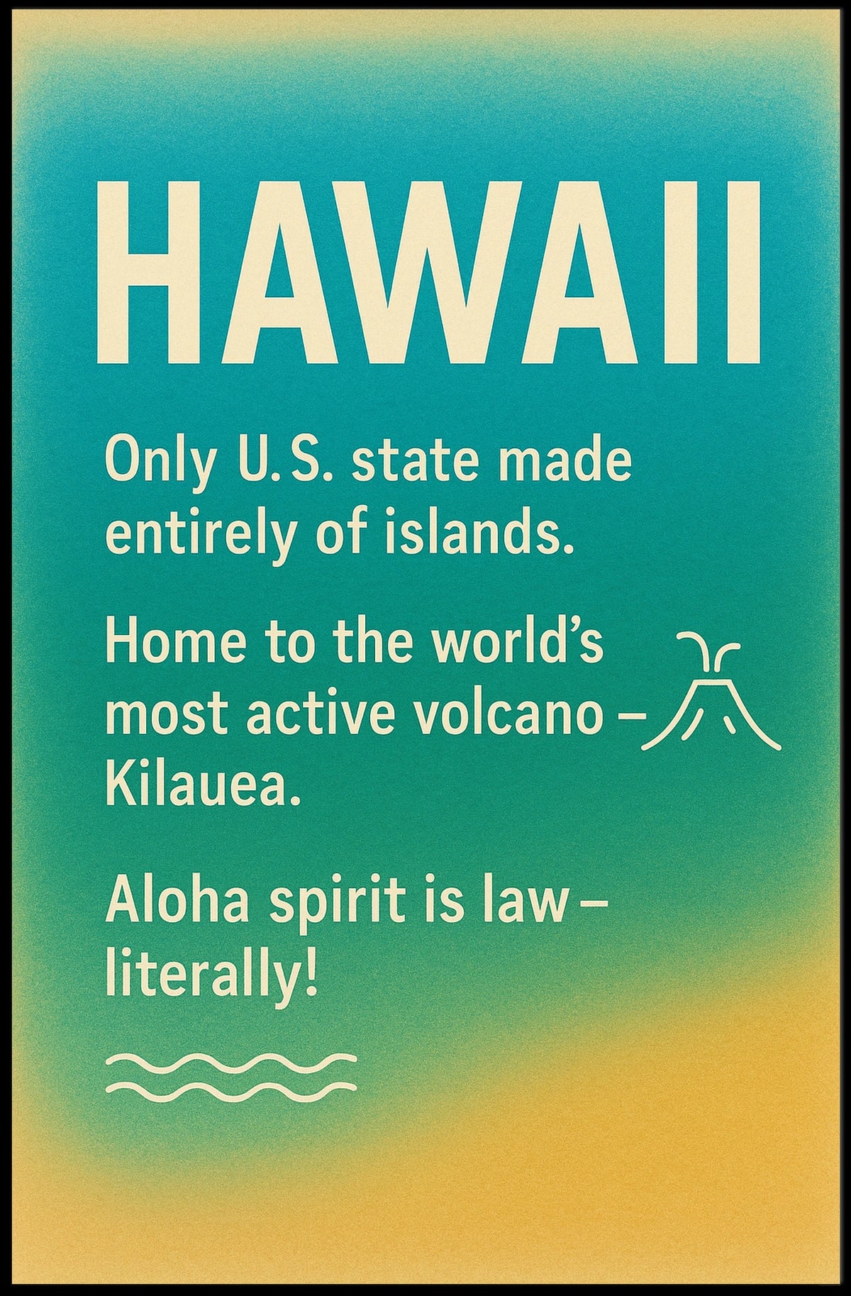 Hawaii Aloha Spirit Minimalist Travel Poster
