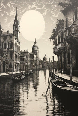 Venice Canal Romance Vintage Travel Poster