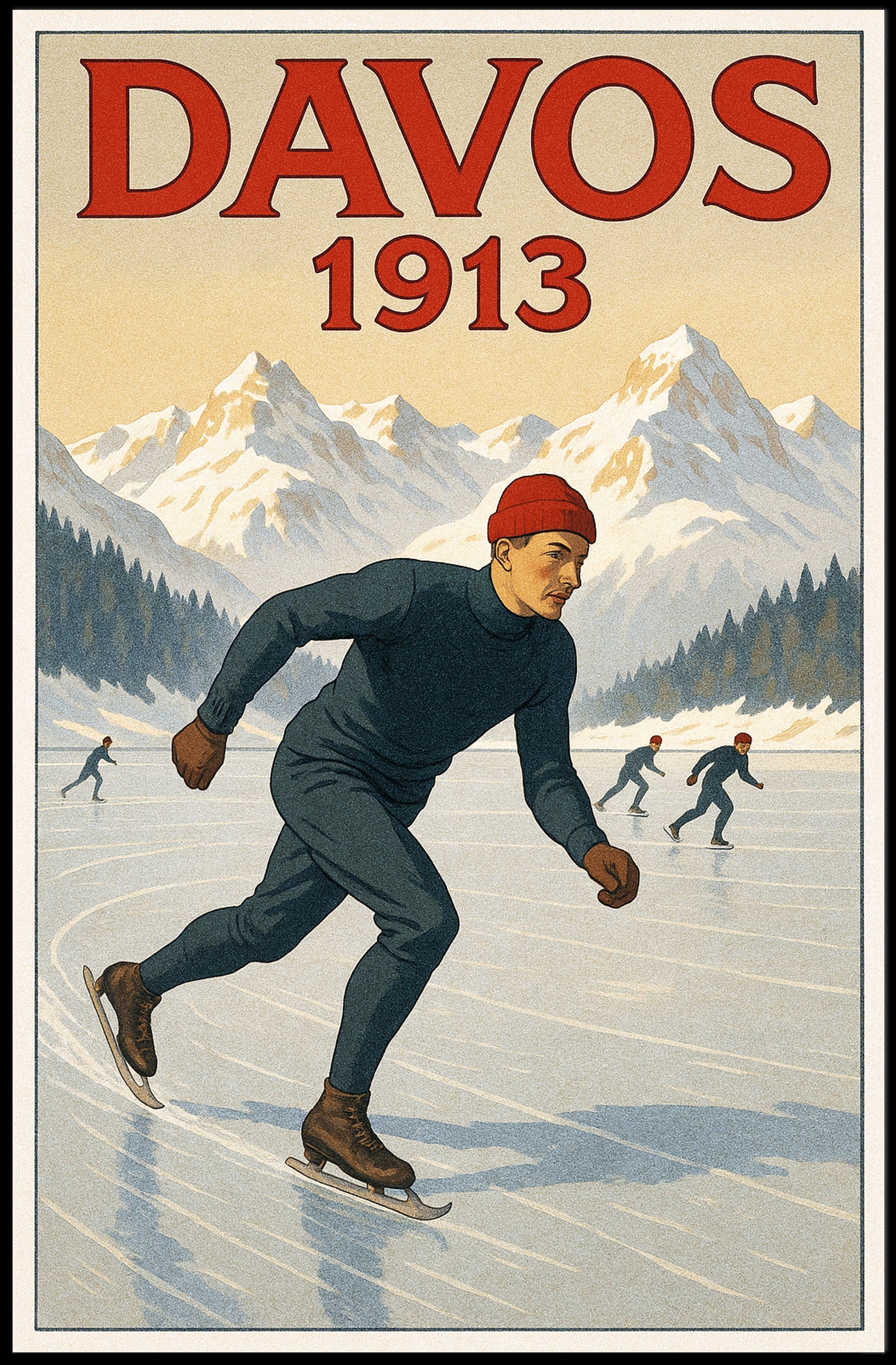 Davos 1913 Winter Sports Poster PosterGoat
