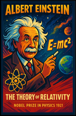 Albert Einstein Relativity Educational Science Poster