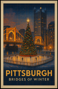 Pittsburgh Bridges Of Winter Poster