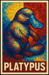 Vibrant Platypus Mosaic Poster