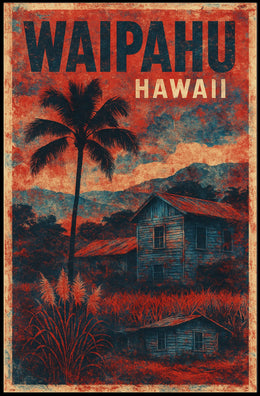 Waipahu Hawaii Scenic Vintage Travel Poster