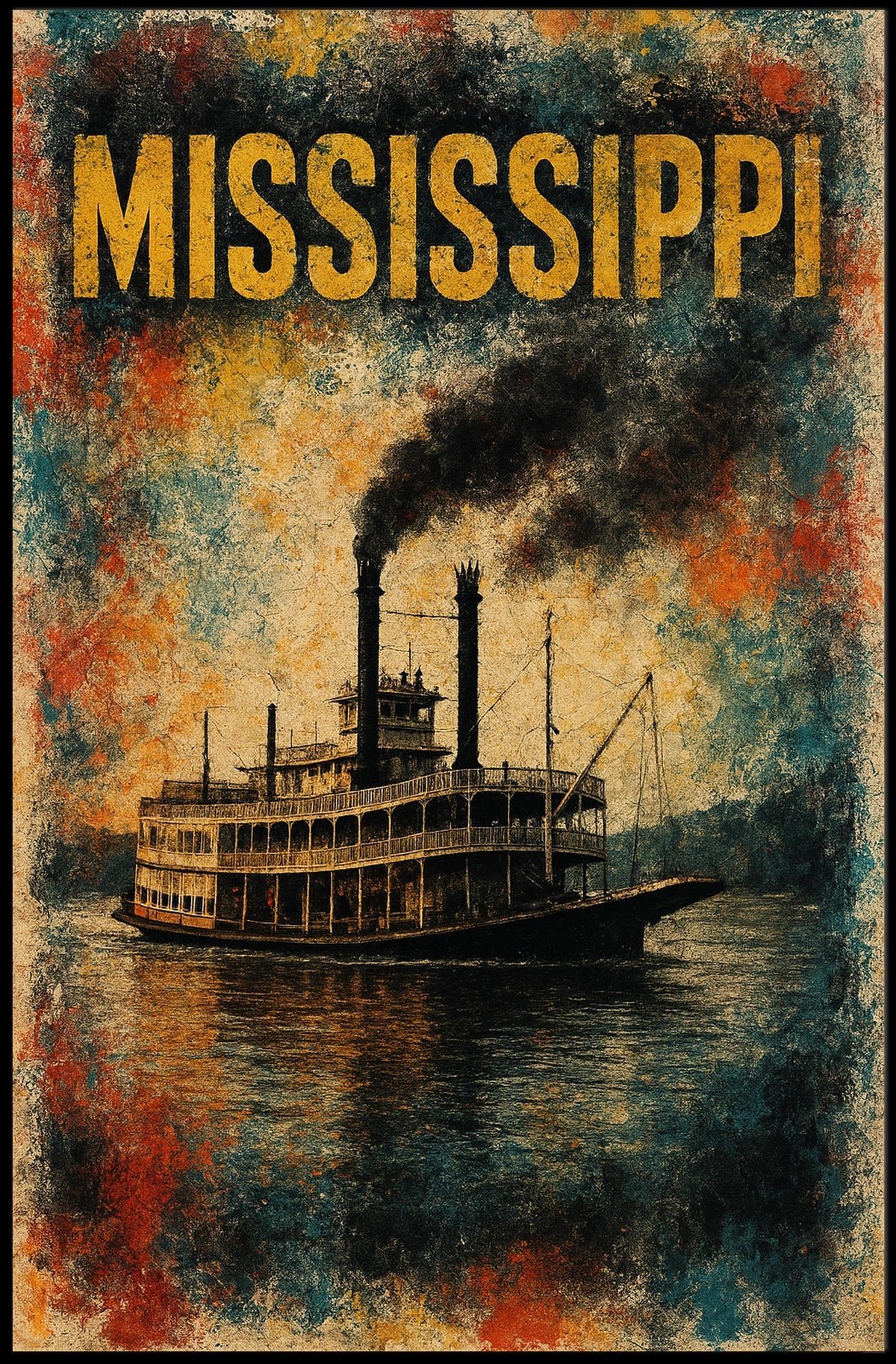 Mississippi Steamboat Journey Poster
