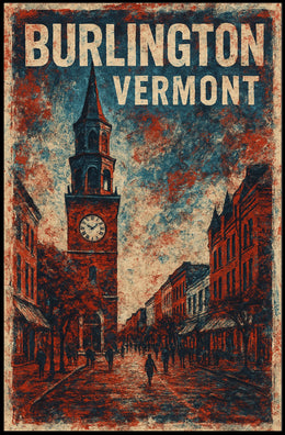 Burlington Vermont Scenic Vintage Wanderlust Poster