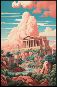 Ancient Greek Temple Surrealism Cultural or Heritage Poster