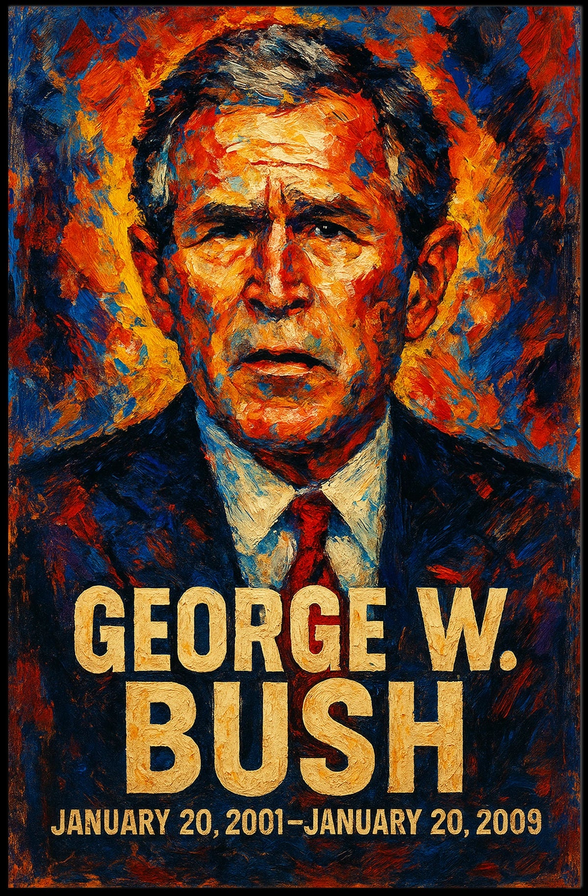George W. Bush 43rd President of the United States Glitch Hop Art Poster