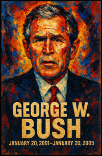 George W. Bush 43rd President of the United States Glitch Hop Art Poster