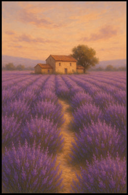 Lavender Fields at Sunset Poster