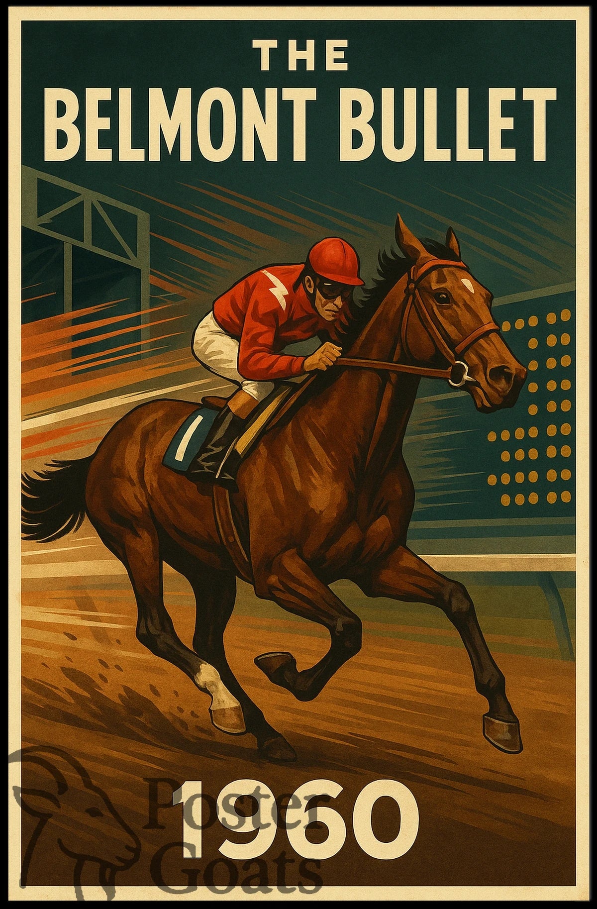 Belmont Bullet Vintage Sports Racing Poster