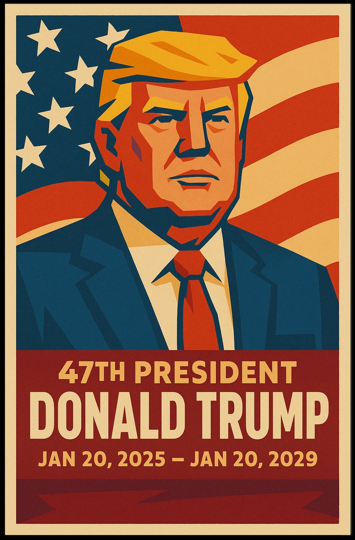 Trump Patriotic Vision Pop Art Poster