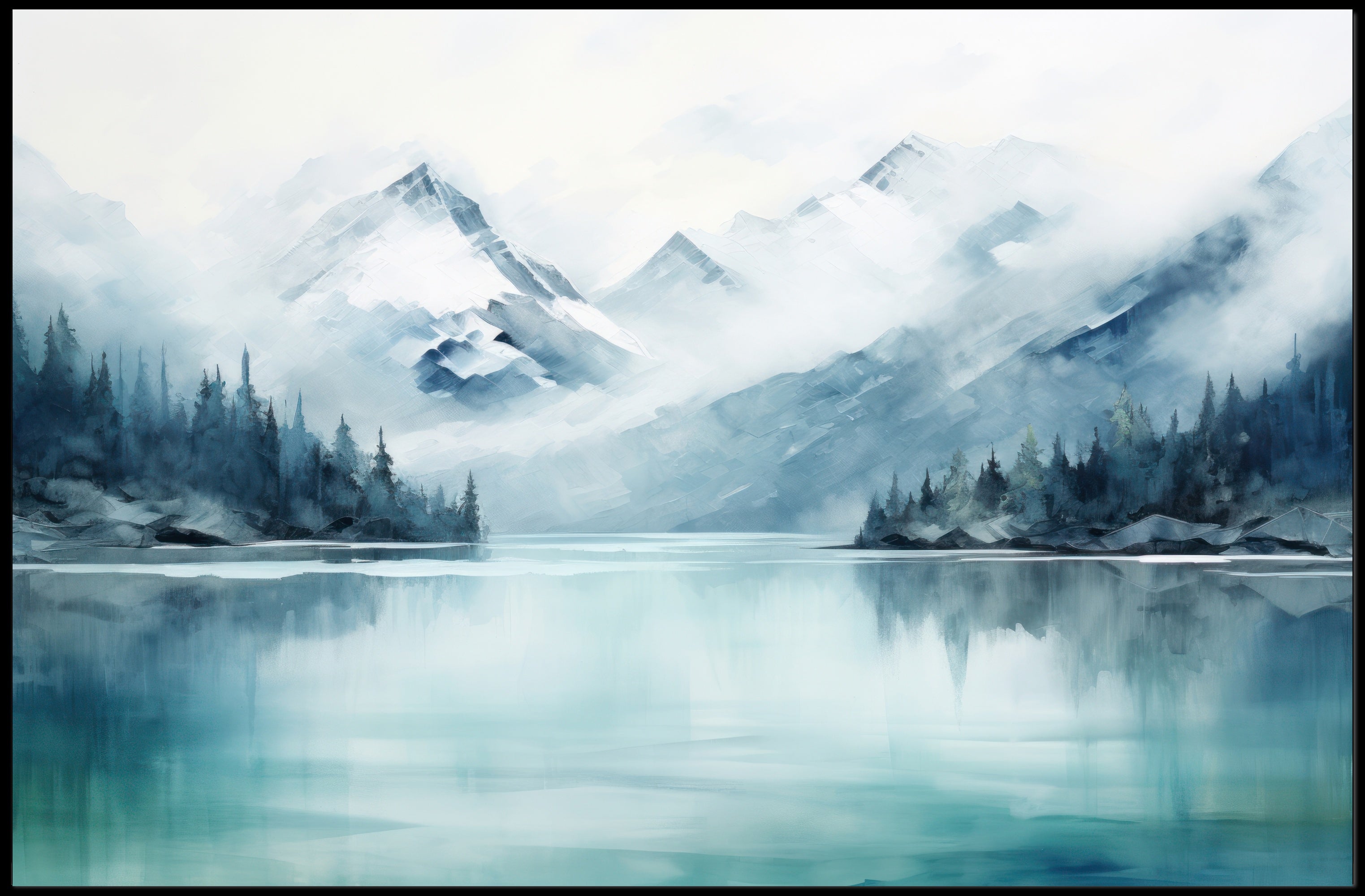 Serene Mountain Reflections Poster