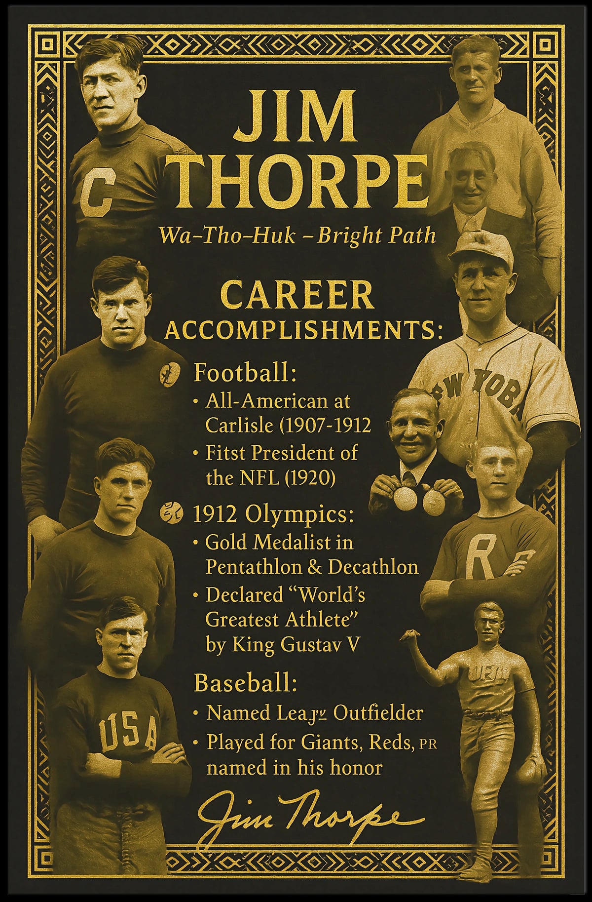 Celebrating Jim Thorpe A Sports Legend Poster