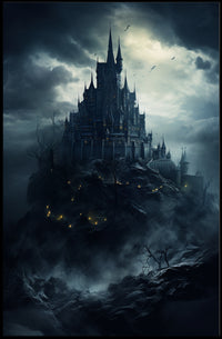 Mysterious Castle On A Stormy Night Poster