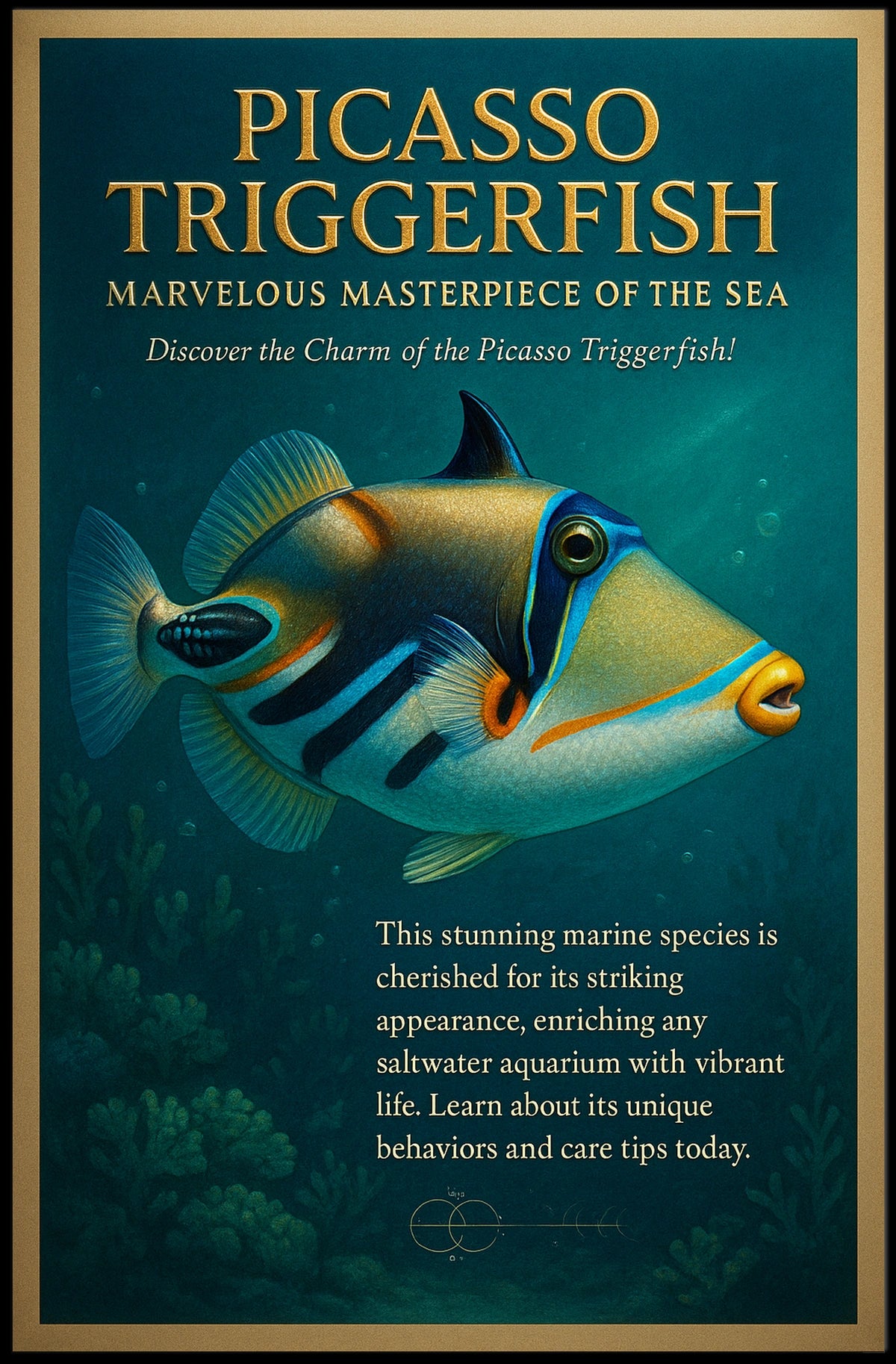 Picasso Triggerfish Ocean Art Print Animal Poster