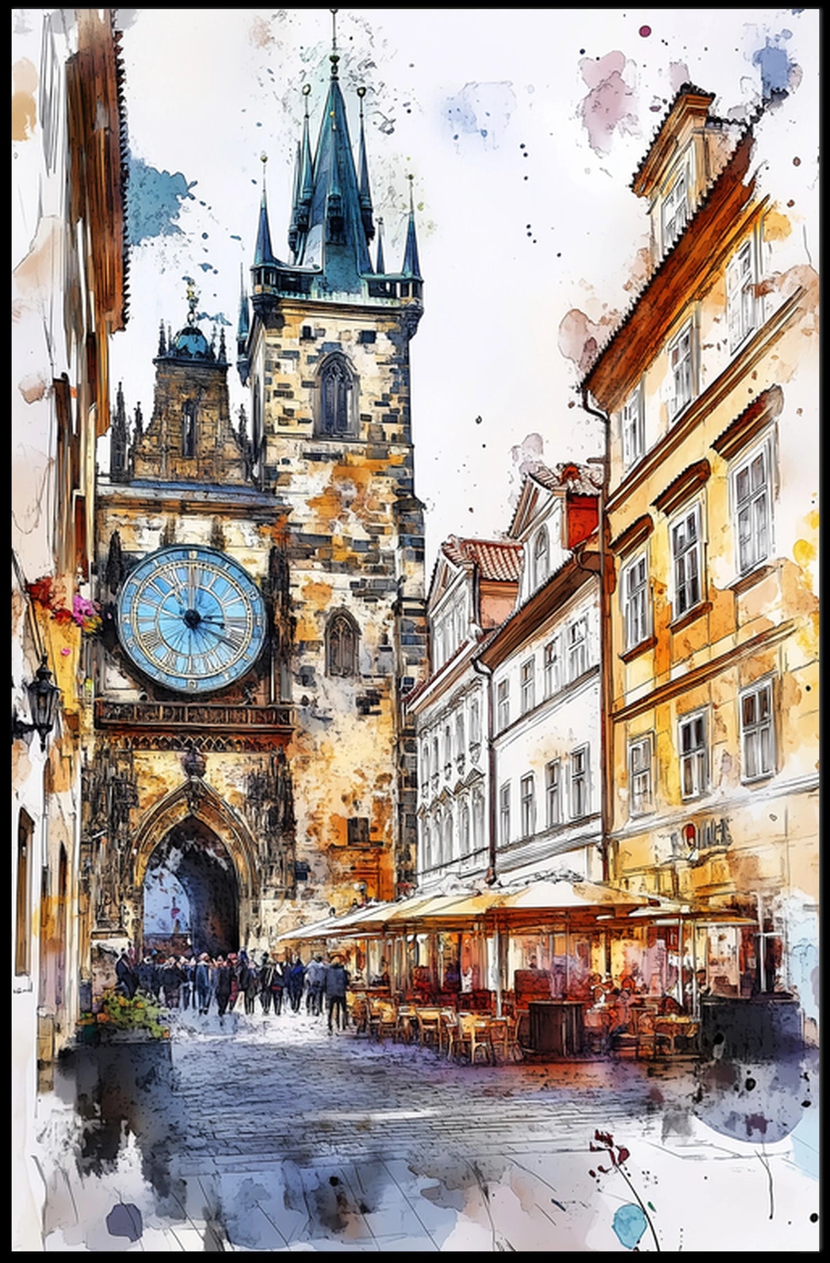 Czech Republic Prague Astronomical Clock Square Poster