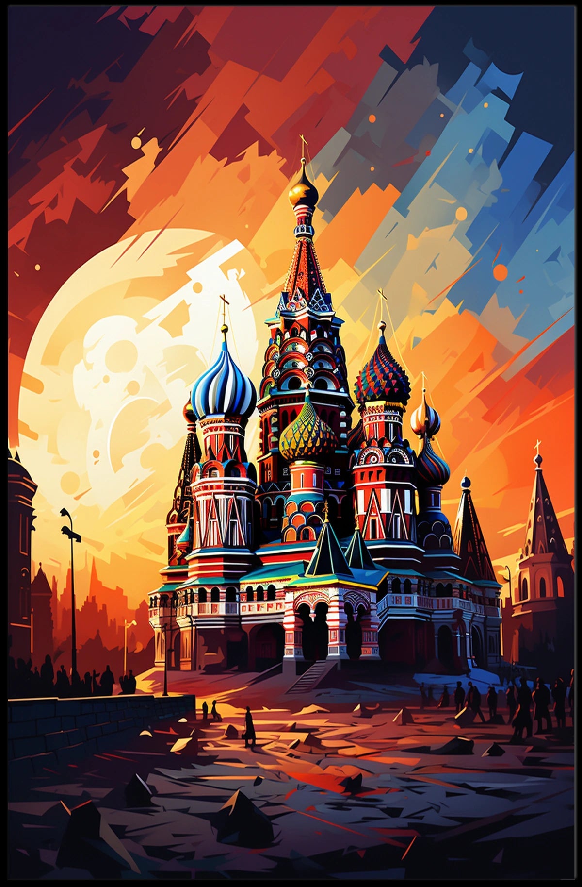 Vibrant St. Basil's Cathedral Travel Art Poster