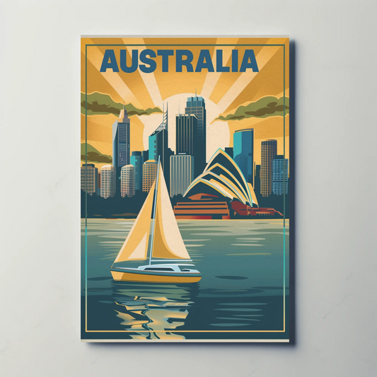 Vintage Travel Poster - Australia Sydney Harbor