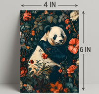 Peaceful Panda in a Botanical Wonderland Animal Poster