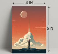 Rocket Launch At Dusk Poster