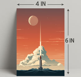 Rocket Launch At Dusk Poster