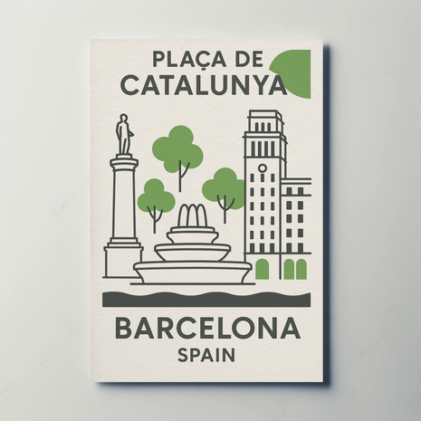Elegant Barcelona Plaça de Catalunya Poster