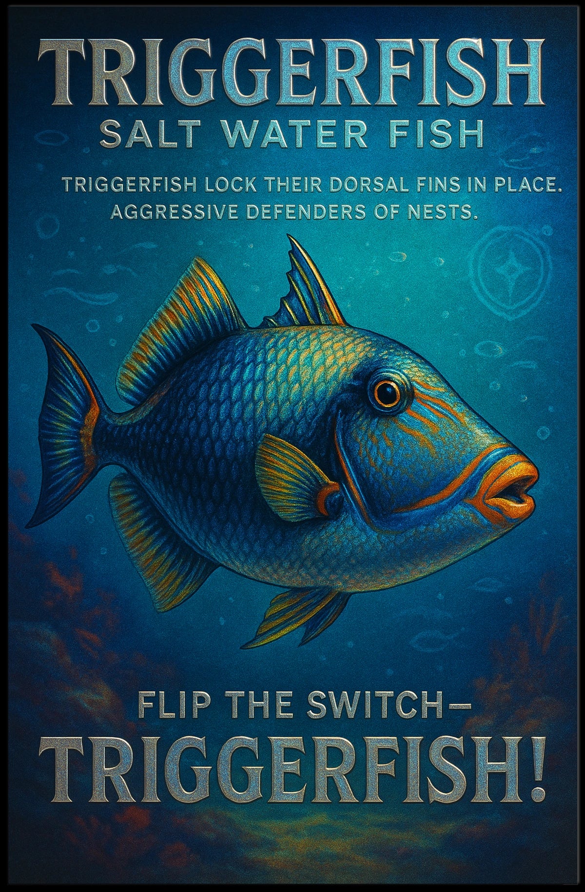 Triggerfish Salt Water Fish Poster