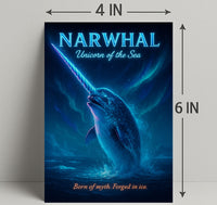 Mystical Narwhal Night Fantasy or Mythology Poster