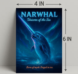 Mystical Narwhal Night Fantasy or Mythology Poster