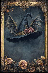 Enchanted Hat Of Roses And Wings Poster