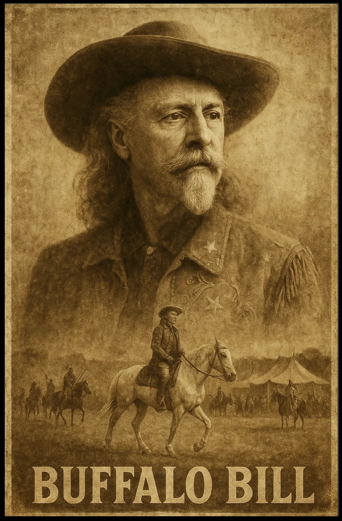 Buffalo Bill Wild West Heritage Historical Poster
