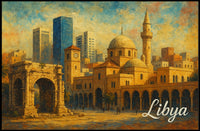 Libya Heritage Modernity Travel Realism Poster