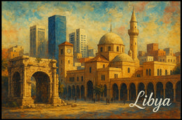 Libya Heritage Modernity Travel Realism Poster