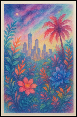Vibrant Cityscape At Twilight Poster