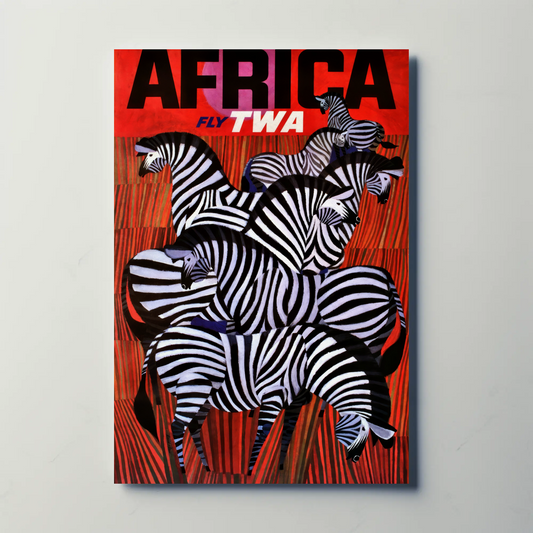 Fly TWA to Africa Travel Poster by David Klein