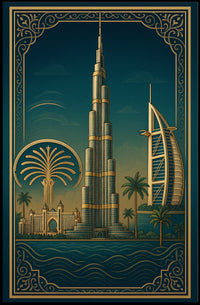 Iconic Dubai Landmarks Poster