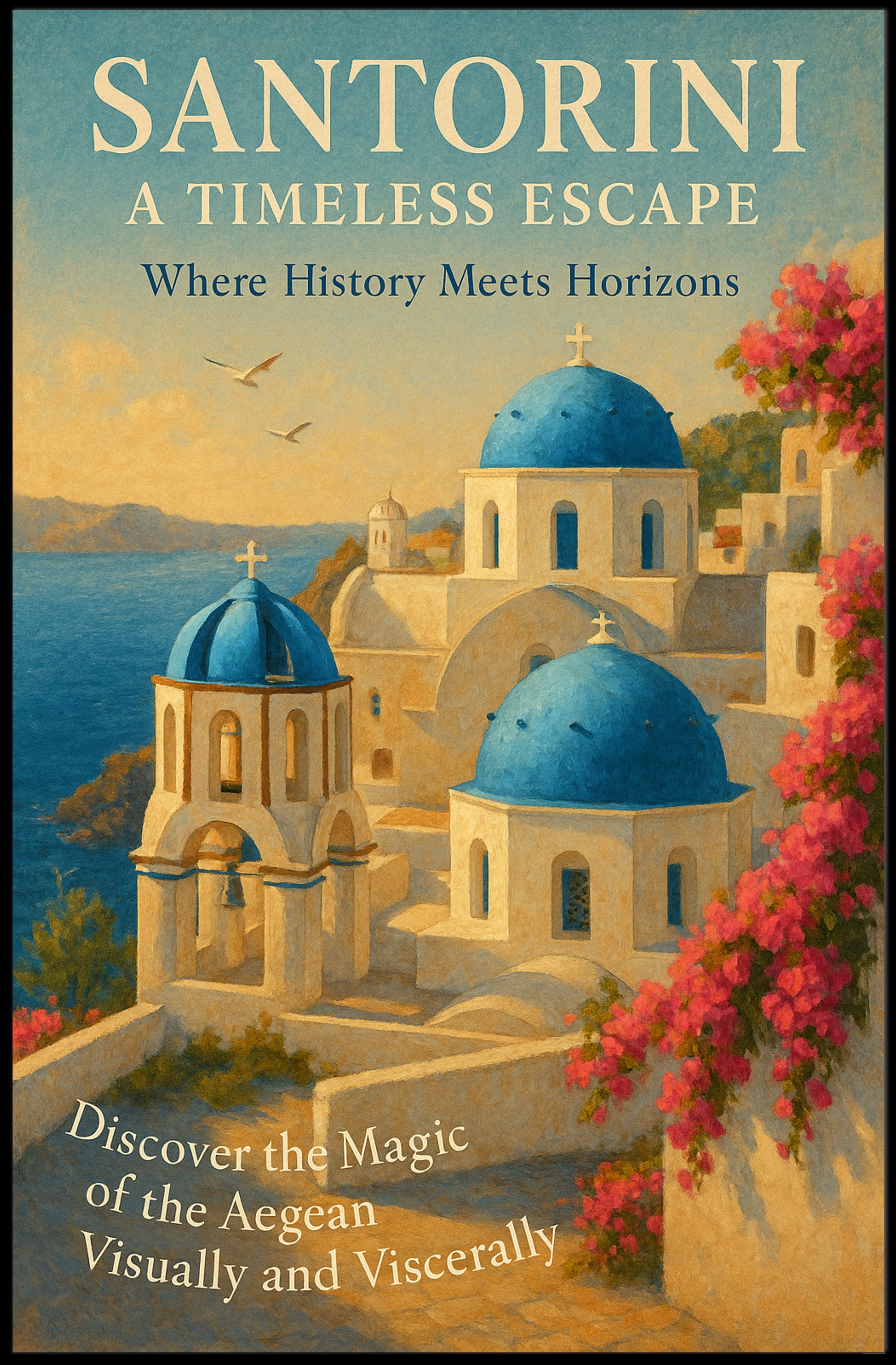 Santorini Travel Poster Timeless Escape Wall Art