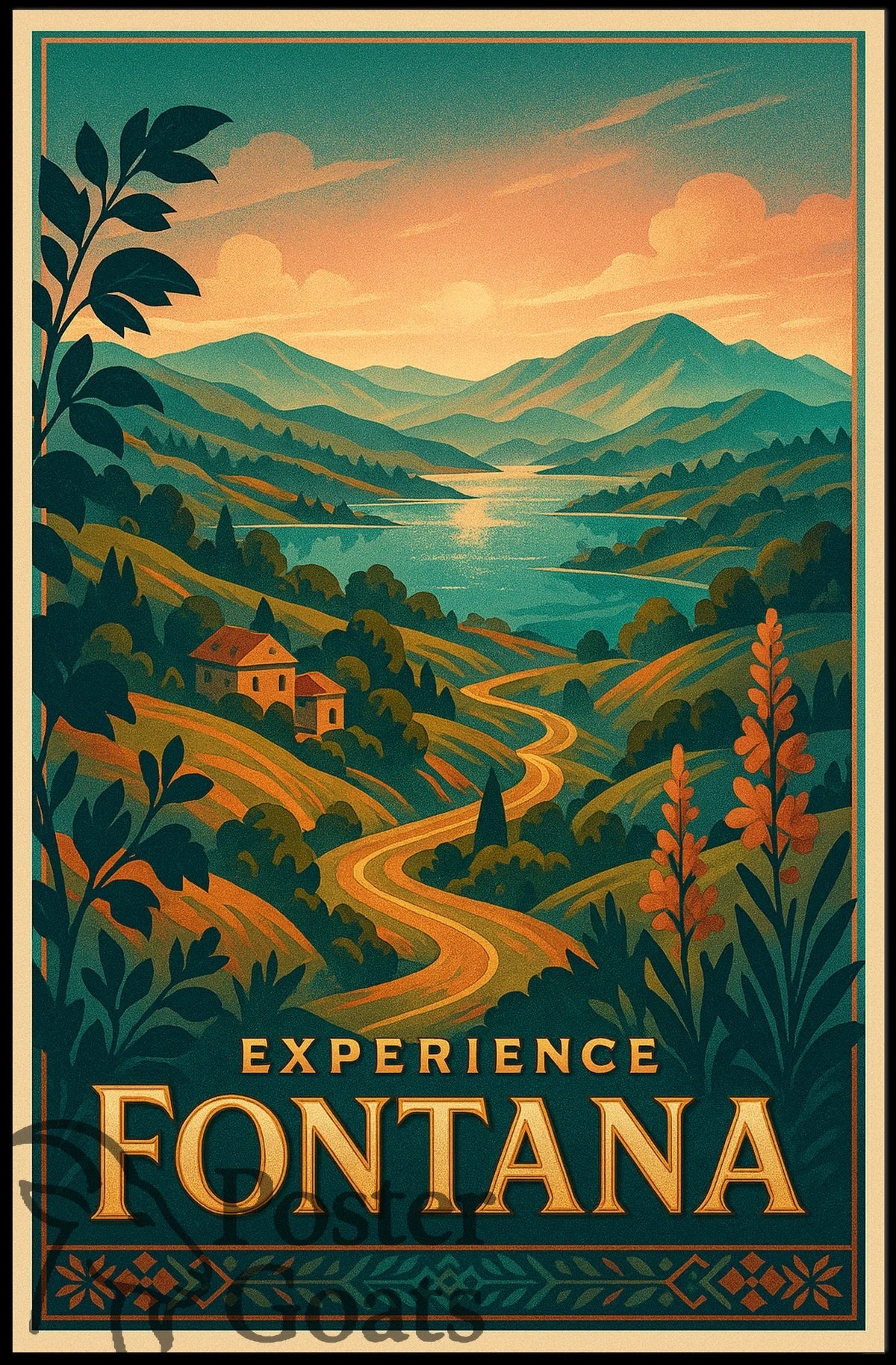 Fontana Vintage Travel Poster