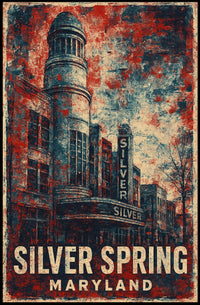 Silver Spring Travel Nostalgia Retro Folk Art Poster