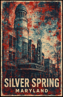 Silver Spring Travel Nostalgia Retro Folk Art Poster