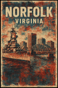 Norfolk Naval Heritage Vintage Collectors Poster