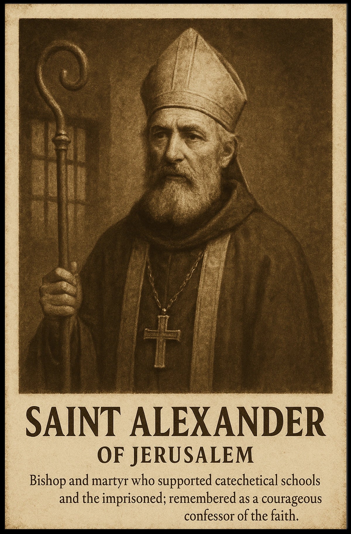 Saint Alexander Of Jerusalem Poster