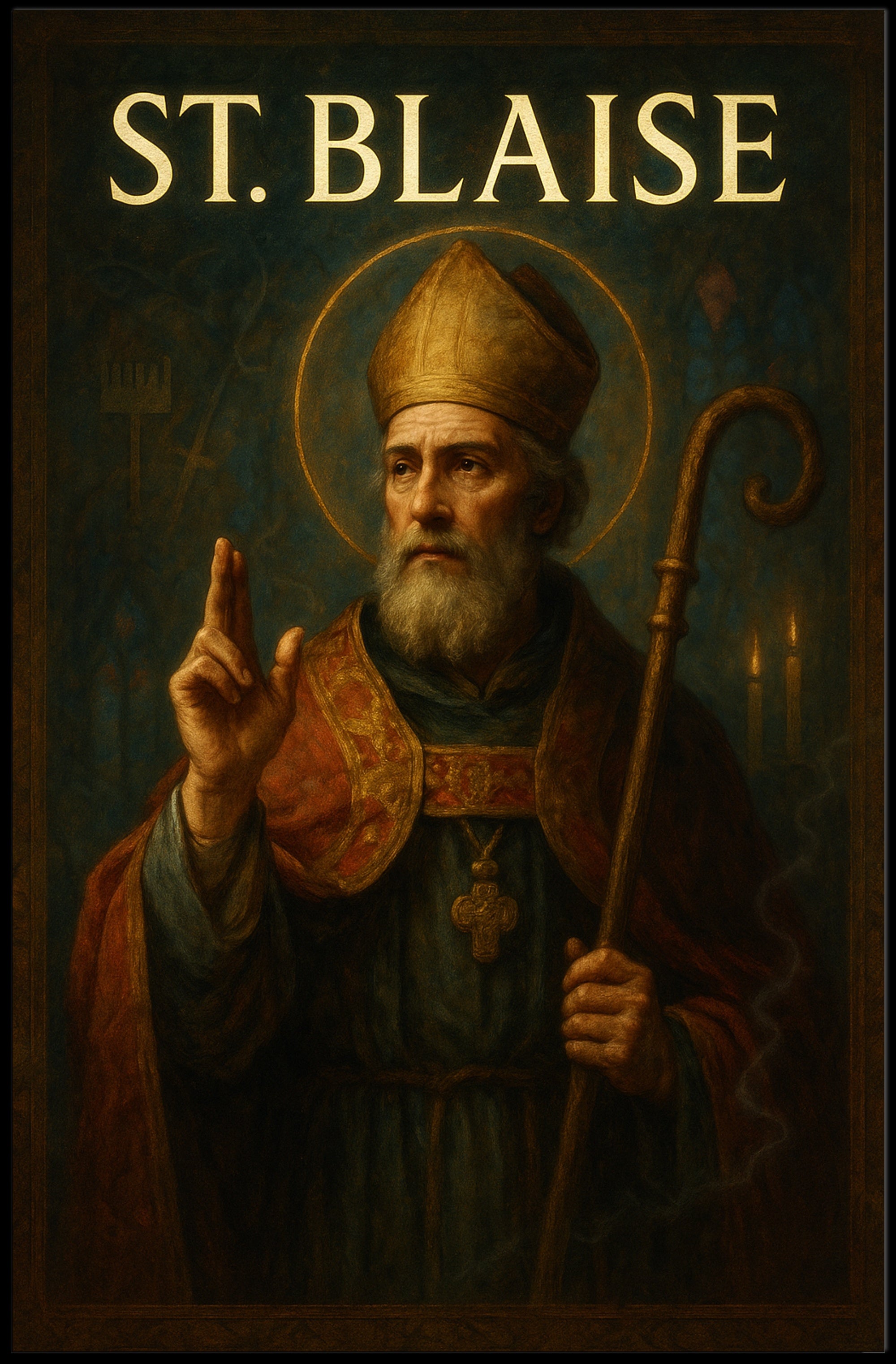 Saint Blaise Religious Art Masterpiece Cultural or Heritage Poster PosterGoat