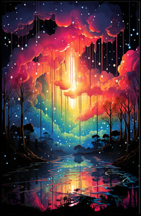 Dreamscape Multicolored Landscape Artistic Poster