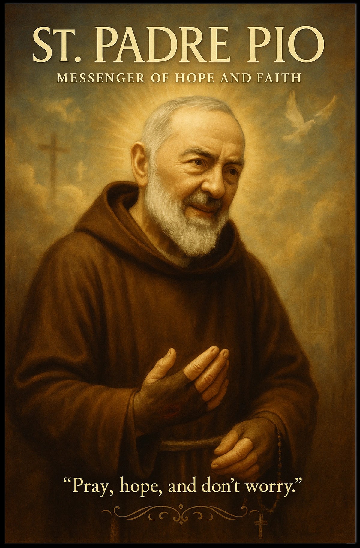 St. Padre Pio Messenger of Hope and Faith Poster