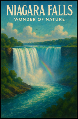 Niagara Falls Wonder Vintage Travel Poster